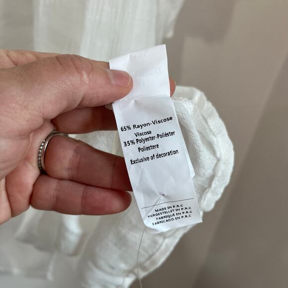 Cupshe White Ladder Cutout Tiered Cover Up Beach Shirt Dress Size M Resort - Picture 7 of 9